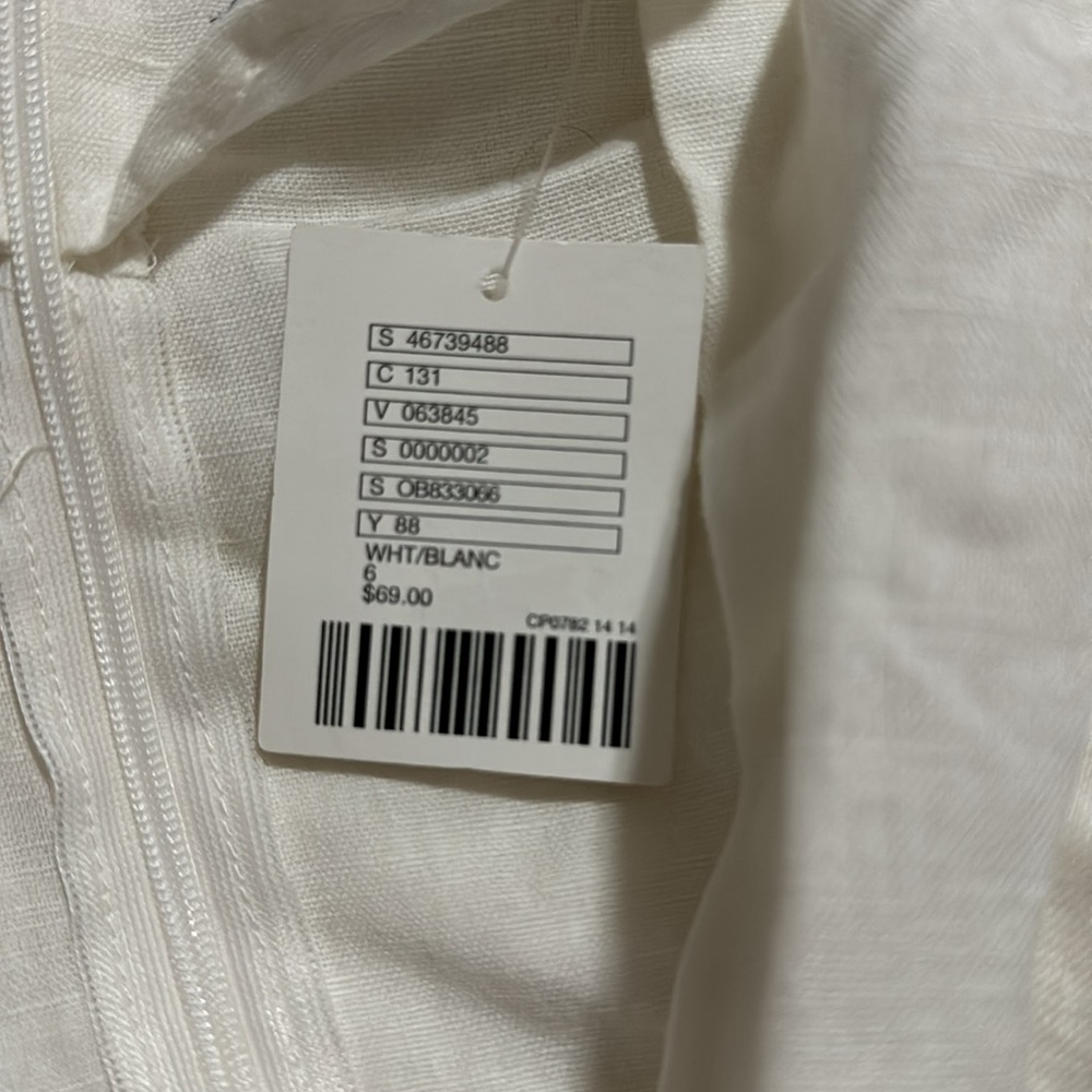 Urban Outfitters UO Ruby Linen Surplice Jumpsuit White Waist Tie Pockets NWT-6 - Picture 9 of 10